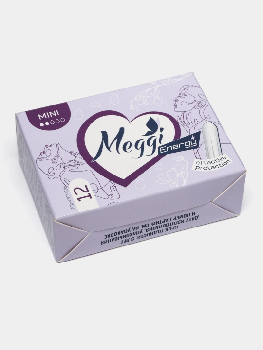 Tamponlar Meggi Energy Mini, 2 tomchi, 12 dona