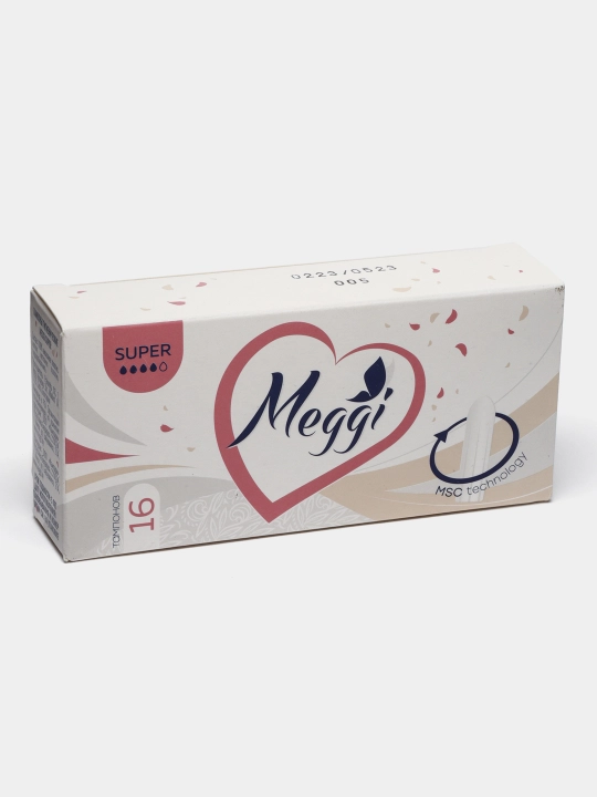 Гигиенические тампоны Meggi Super, 4 капли, 16 шт - 