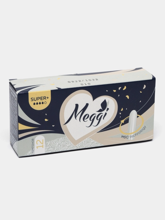 Гигиенические тампоны Meggi Super+, 5 капли, 12 шт - 