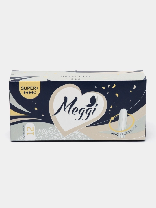 Gigienik tamponlar Meggi Super+, 5 tomchi, 12 dona
