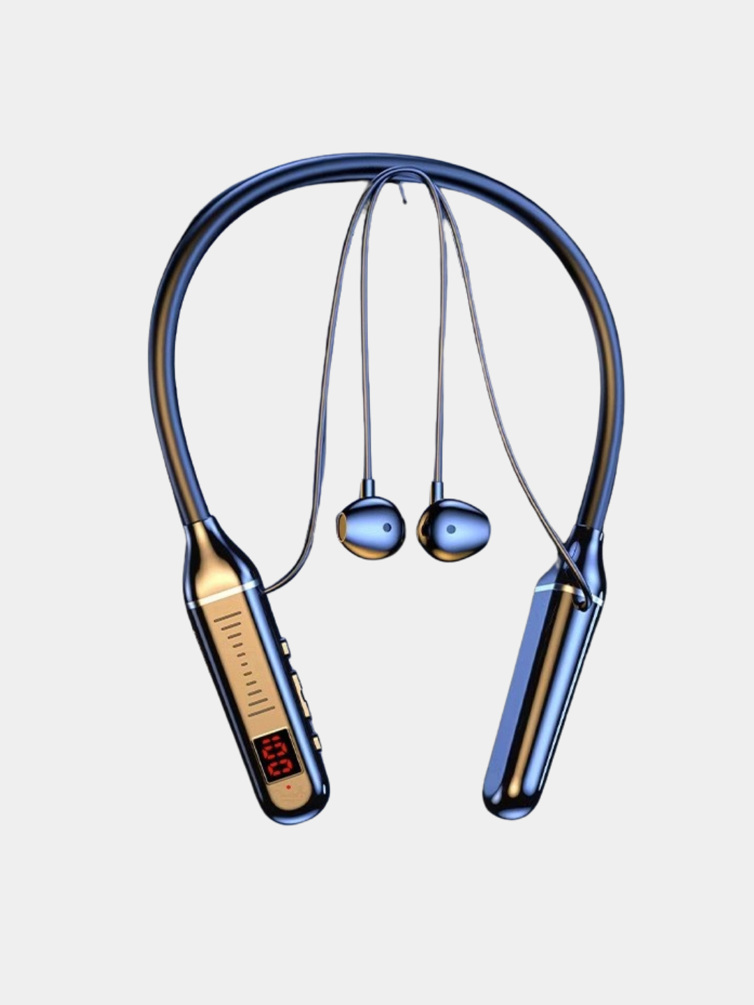 Simsiz bluetooth naushniklar 12D, quloqchin bo'yinbog'li, displeylini ...