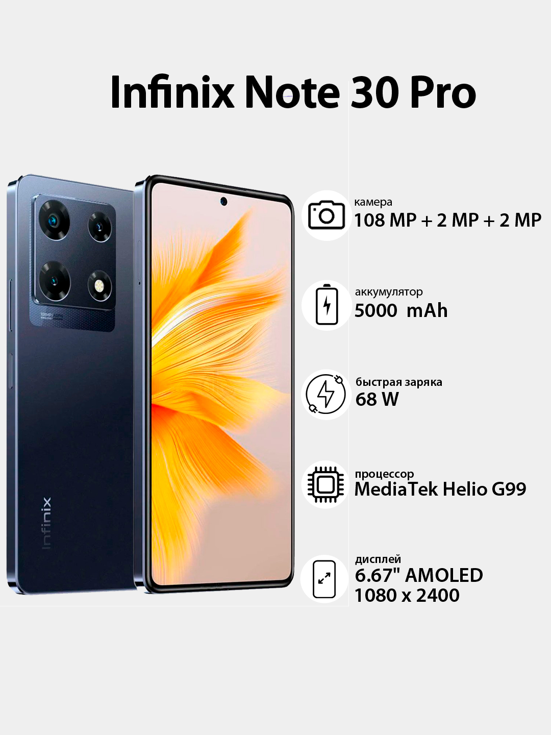 Смартфон Infinix Note 30 Pro 8/256 ГБ 6.67