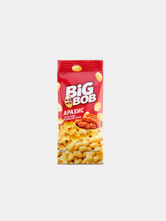 BIG BOB" savdo belgisidagi yeryong'oqlari "Grillangan kolbasa" ta'mi bilan 50 gr