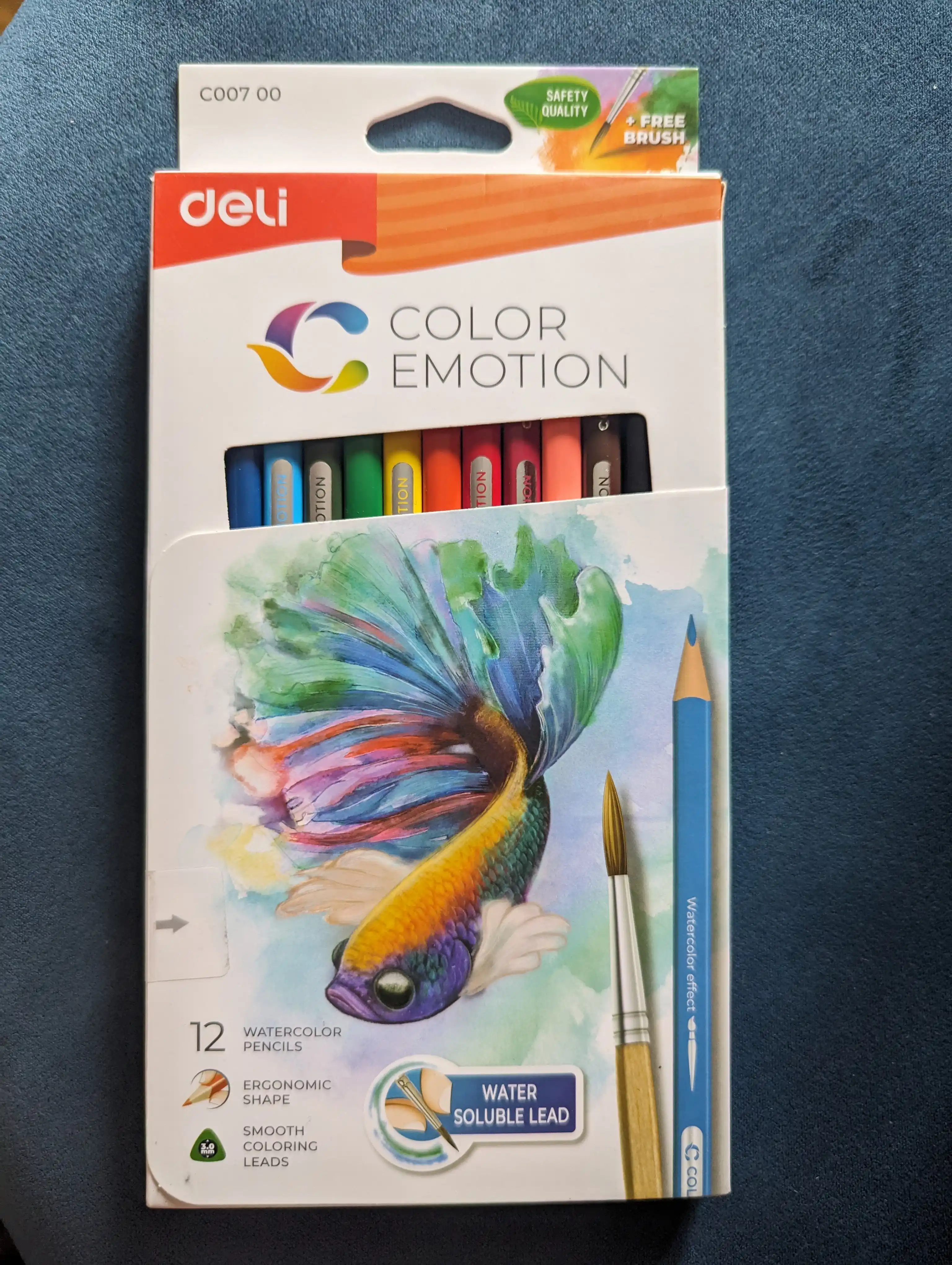 Qalamlar rangli Deli EC00700 akvarel, 12 rangli