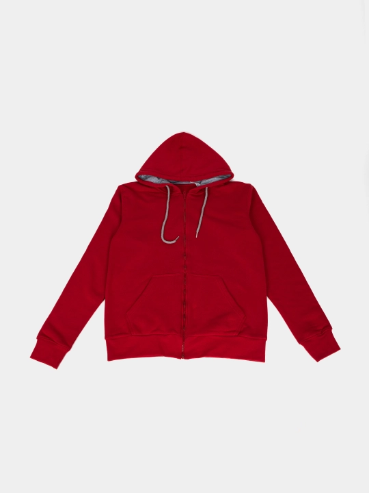 Zip tolstovka kapyushonli, uniseks, paxtadan XS-3XL