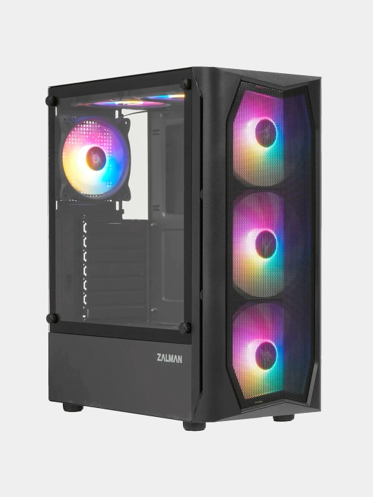 Компьютерный корпус Zalman N4 N4REV.1, 6 кулеров в комплекте, стекло, RGB подсветка