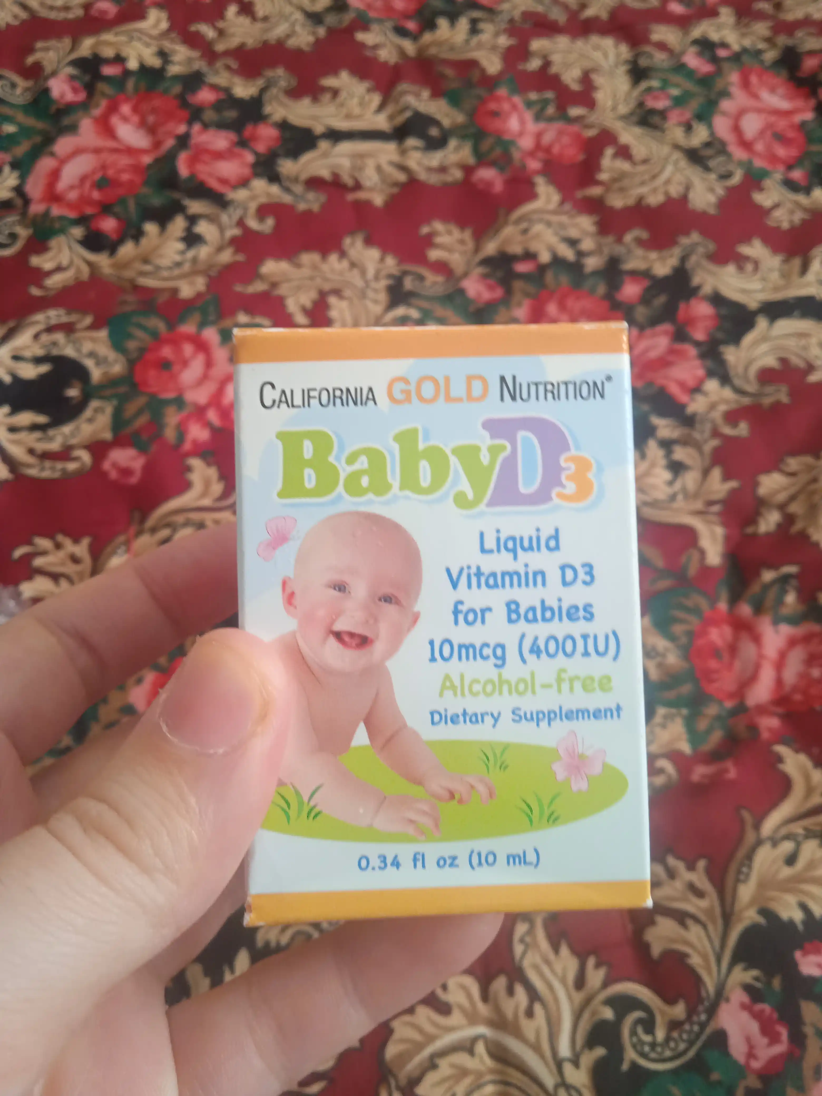 Жидкий витамин Д3 для детей California Gold Nutrition, Baby D3, 400 МЕ, 10 мл