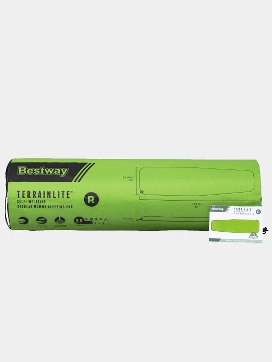 Самонадувающийся спальный коврик каремат "TerrainLite", 183 * 51 * 2.5 см, Bestway 69620