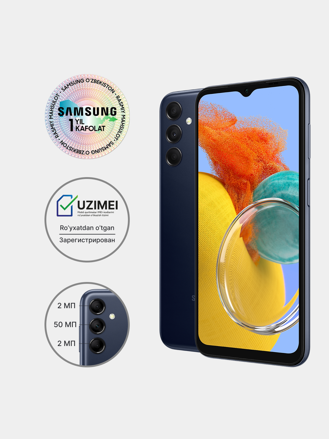 Smartfon Samsung Galaxy M14 5G 4+64GB, FullHD+ 90Hz displey va tez ...