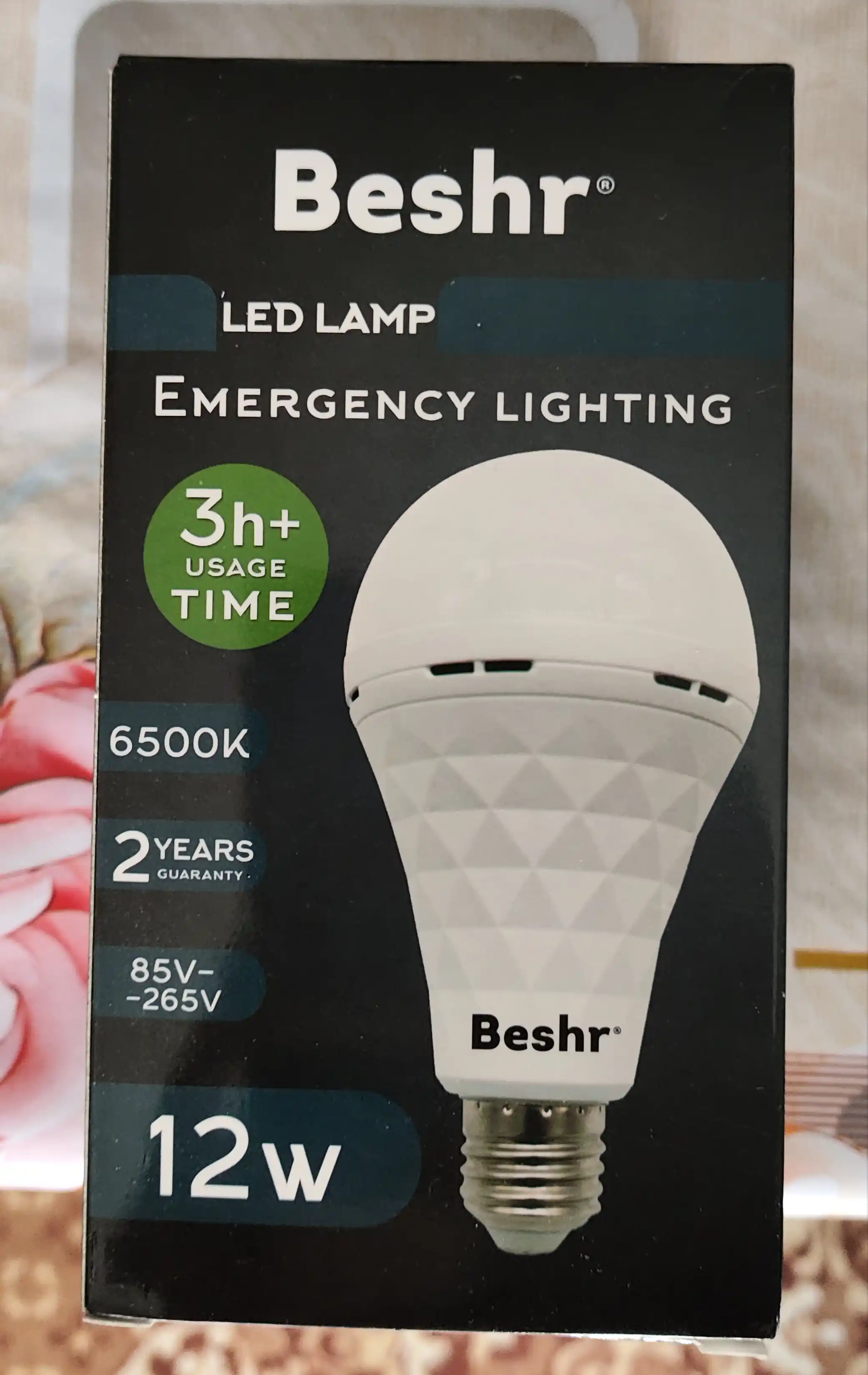 Beshr Led лампа с аккумулятором, 12 W, 6500К, 3+ работает на одной зарядке, с крючком