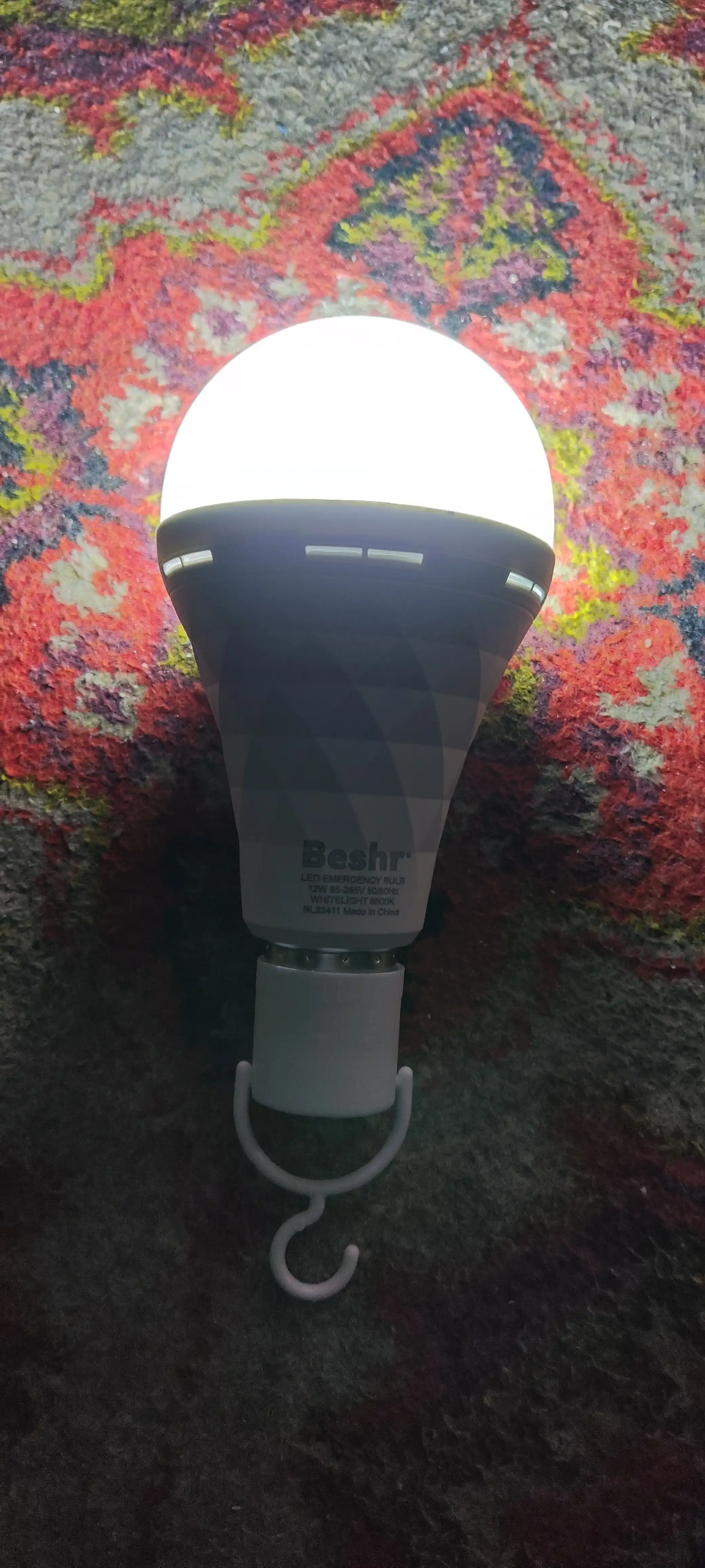 Beshr Led лампа с аккумулятором, 12 W, 6500К, 3+ работает на одной зарядке, с крючком