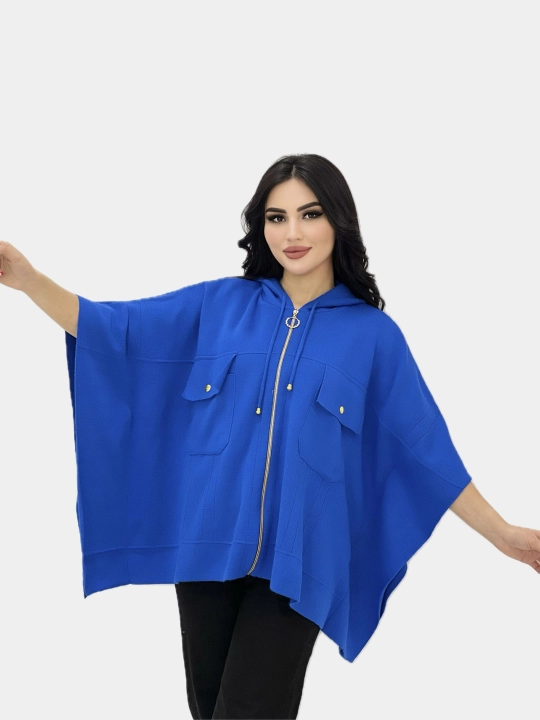 Didov Triko modaga mos poncho-kapyushoni bilan