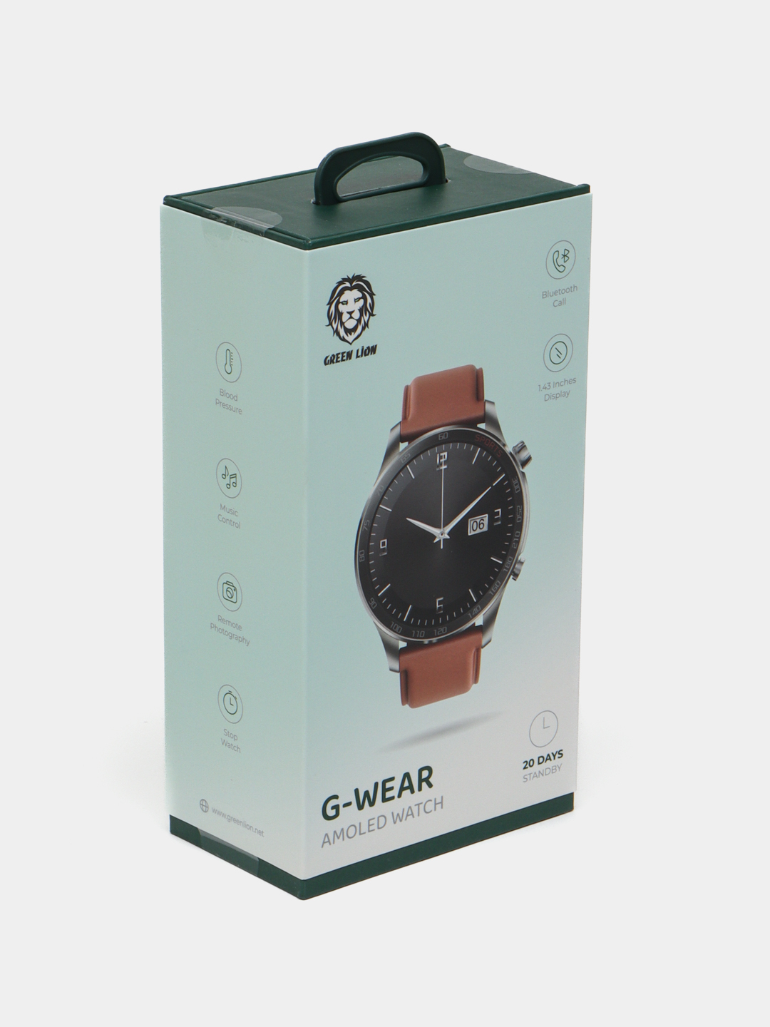 Green Lion G-Wear Amoled Watch - Silver/Brown