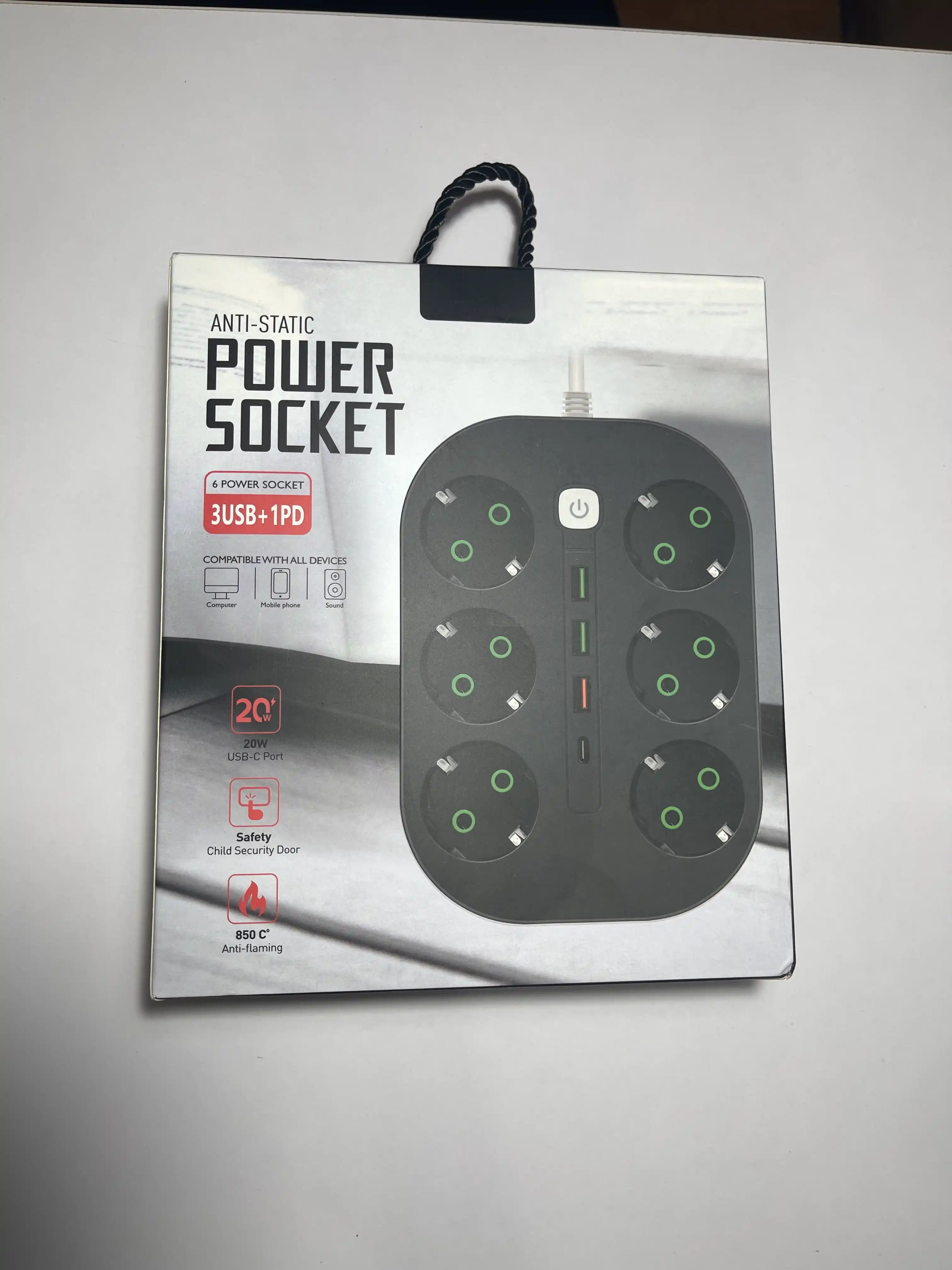 Удлинитель электрический, Пилот, сетевой фильтр, тройник, 6 розеток, 3 USB порта, Type-C