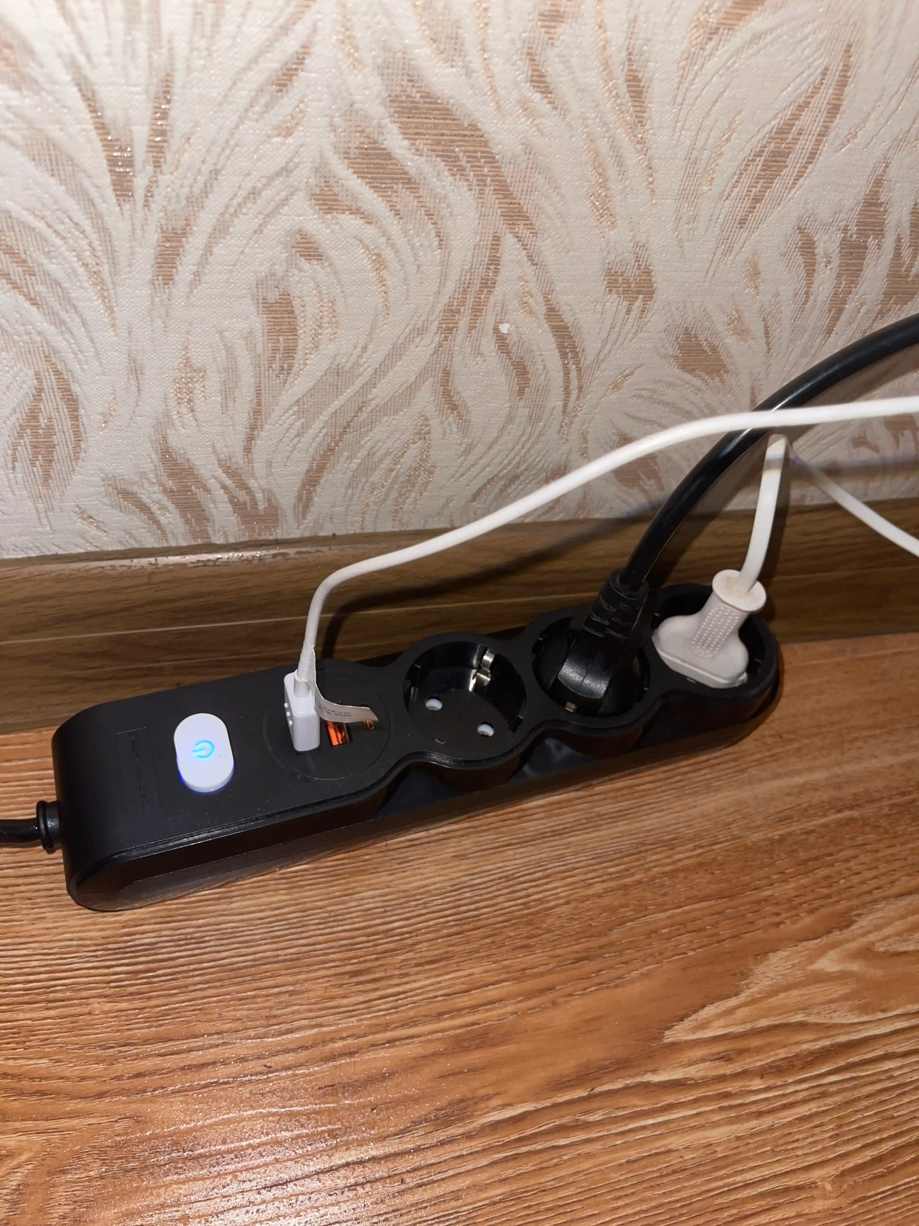 Удлинитель электрический 5 м, сетевой фильтр, 3 розетки, 2 USB порта, Type-C, тройник