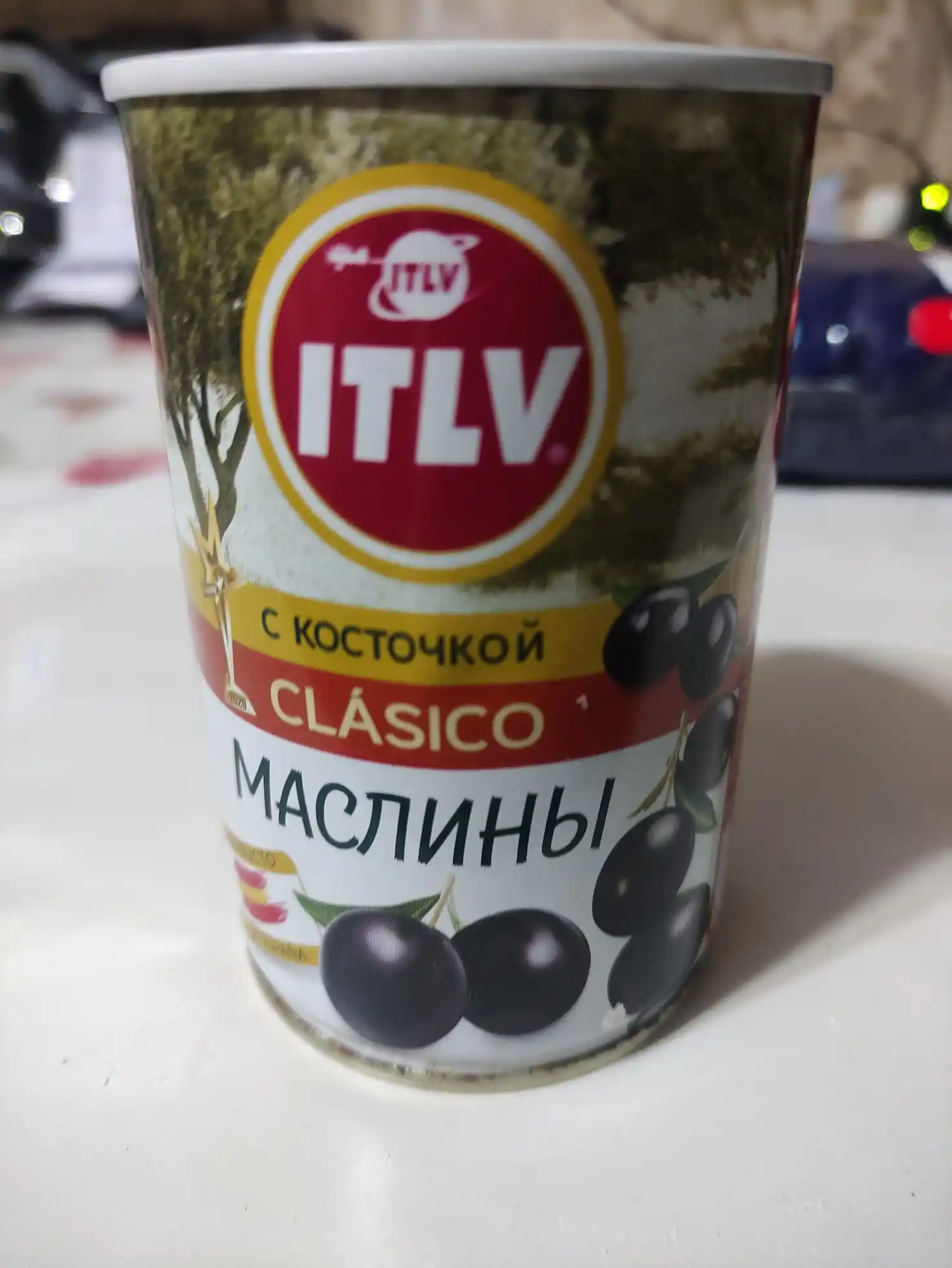 Цельные черные маслины ITLV, 314 мл