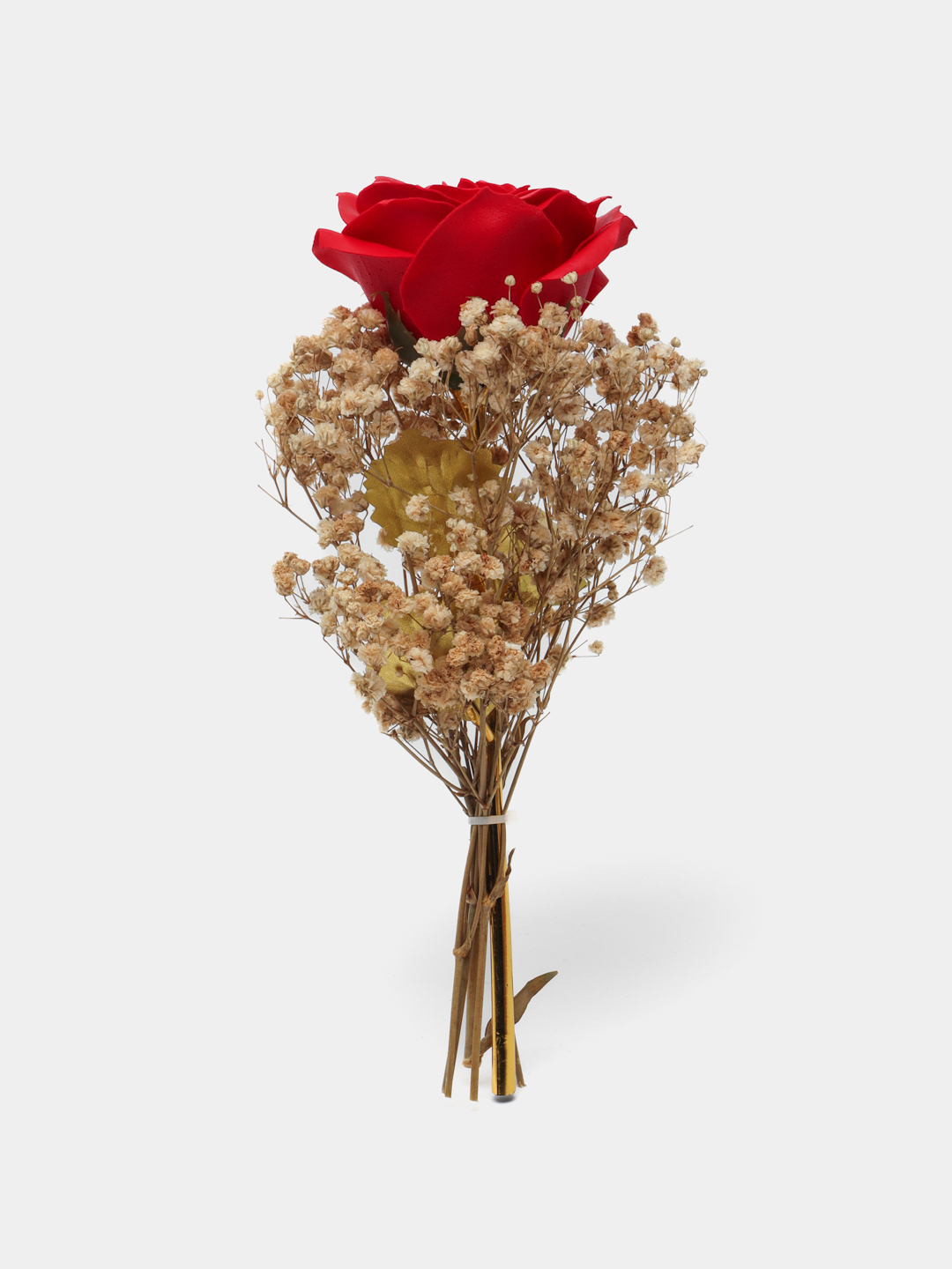 Gul guldastasi bilan qizning surati