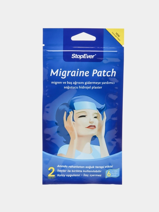 STOP MIGRAINE, охлаждающий пластырь от мигрени и головной боли, эффект 8 часов - 
