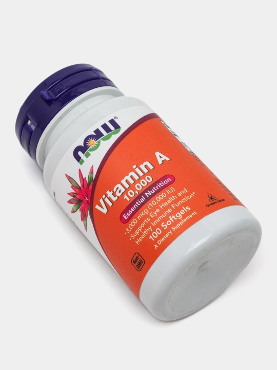 NOW Foods, A vitamini, 10000 IU, 100 yumshoq tabletka