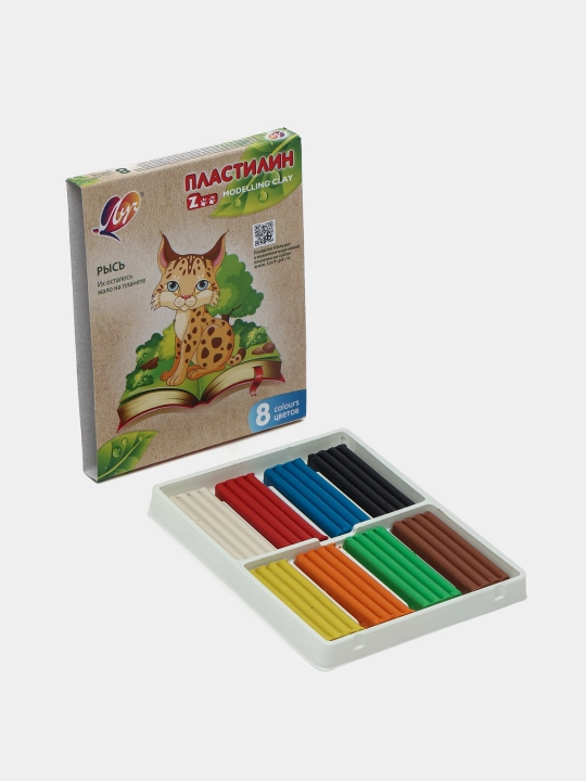 Bolalar uchun klassik plastilin - Луч "ZOO" 6, 8, 12, 16, 24 va 30 ranglar