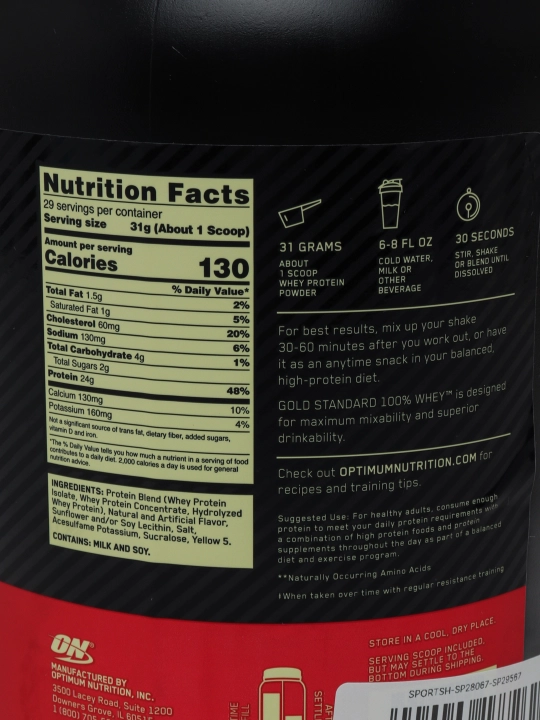 Американский протеин Whey Gold Standard, 907 гр, для набора мышечной массы, с BCAA 5.5 гр
