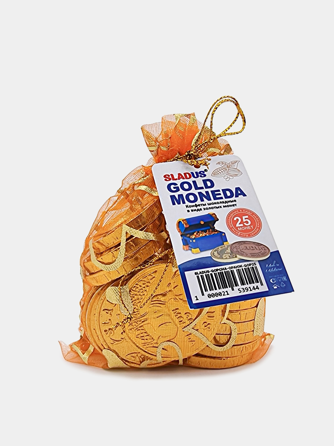 Шоколадные монеты Sladus Gold Moneda, в мешке 15, 20, 25 золотых монет ...