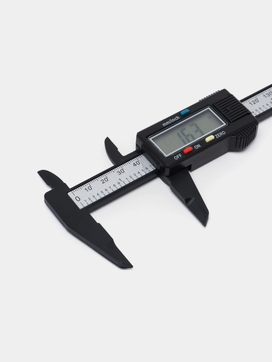 Kaliper elektron raqamli LCD displeyli chuqurlik o'lchagich funktsiyasi bilan, 150 mm