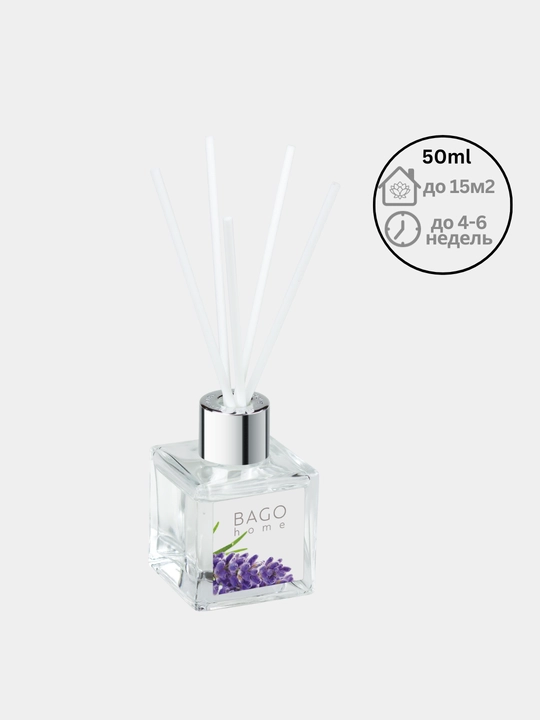 Tabiiy xushbo'y diffuzor BAGO home, 50 ml + sprey 30 ml, uy uchun