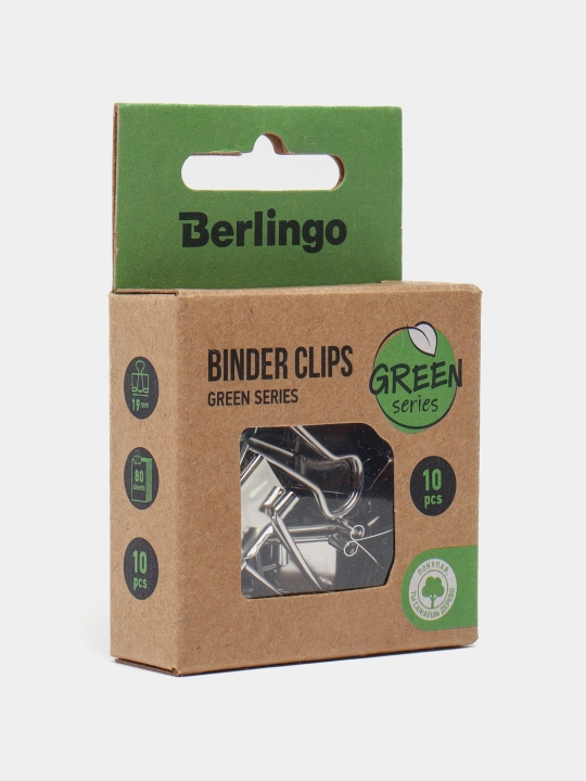 Berlingo "Green Series" qog'oz qisqichlari, 19 mm, 10 dona