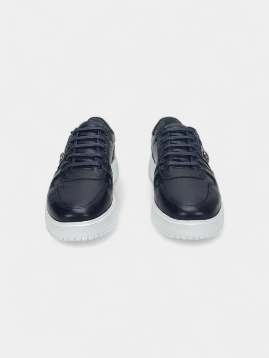 Erkaklar uchun Premium Black charm krossovkalar – tabiiy charm va zamsha, qulay taglik