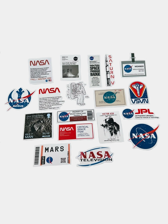 Наклейки, стикеры "Космонавт, ракета, планеты, космос, NASA, луна, галактика"