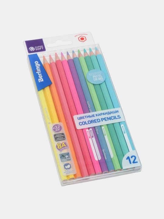 Rangli pastel qalamlar Berlingo "SuperSoft. Pastel", 12 rang