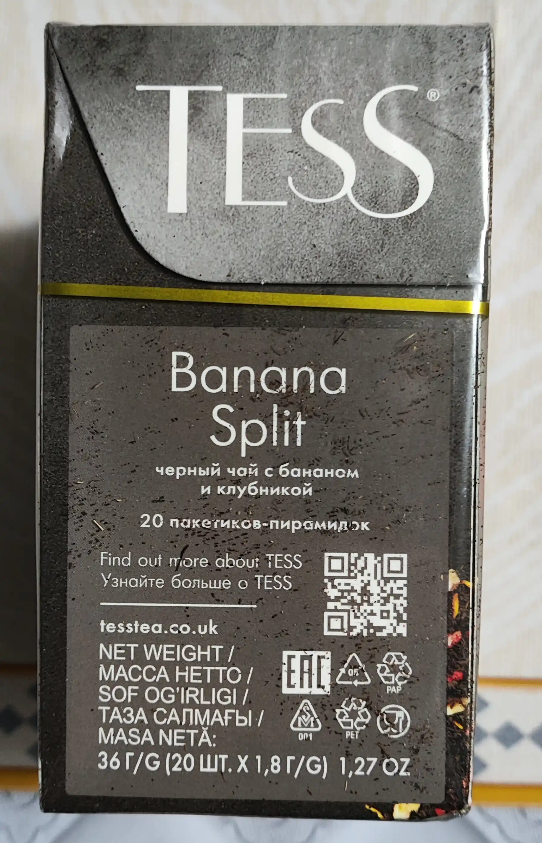 Чай черный Tess Banana Split, 1.8 гр, 20 пирамидок