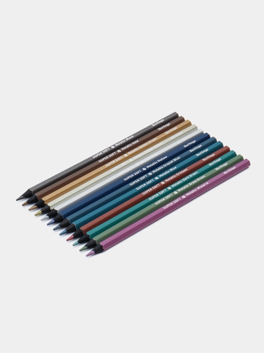 Rangli metall qalamlar Berlingo "SuperSoft. Metallic" 12 rang