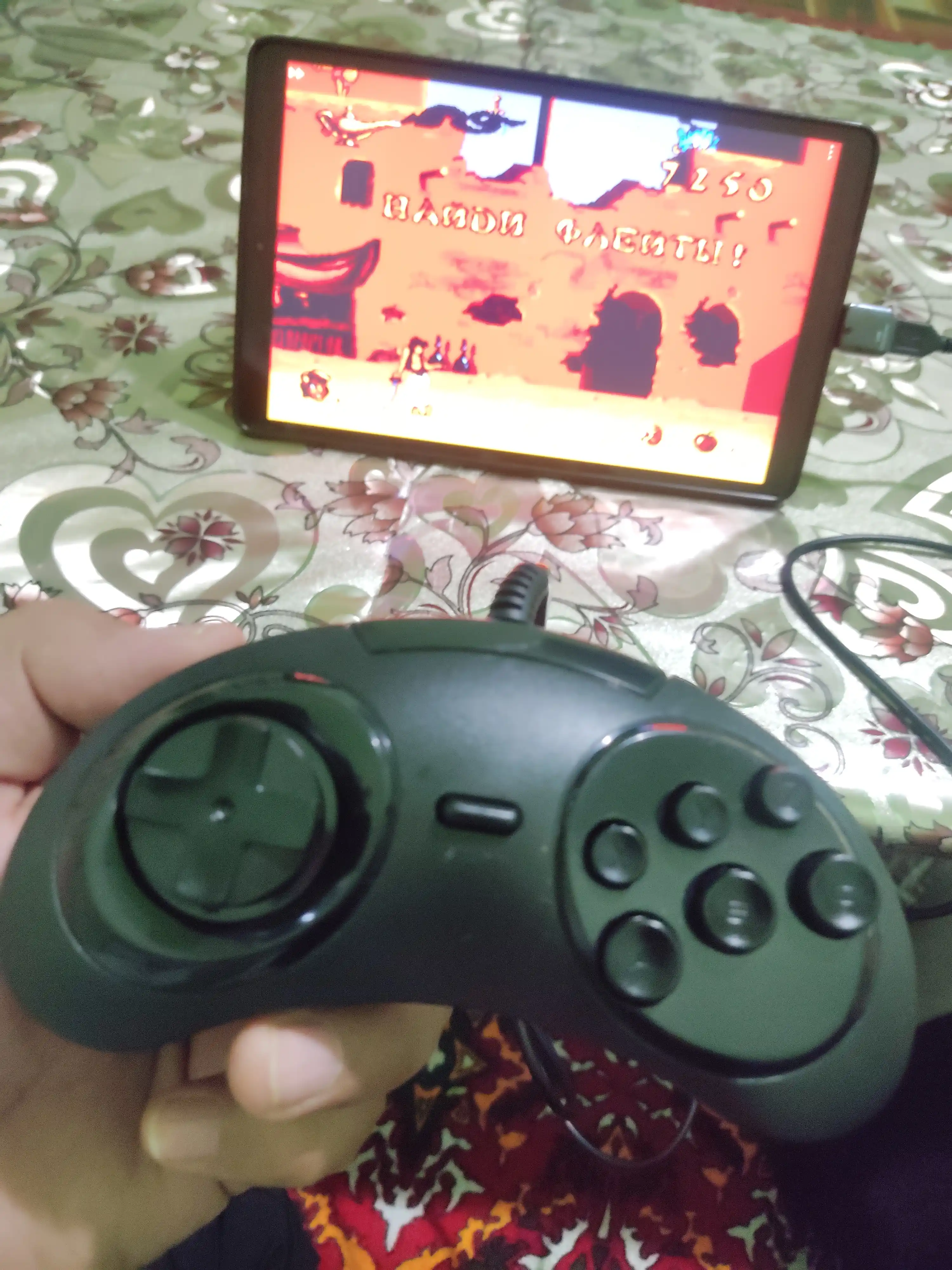 USB Sega 16-bit gamepad, kompyuter uchun, qora rang, retro kontroller