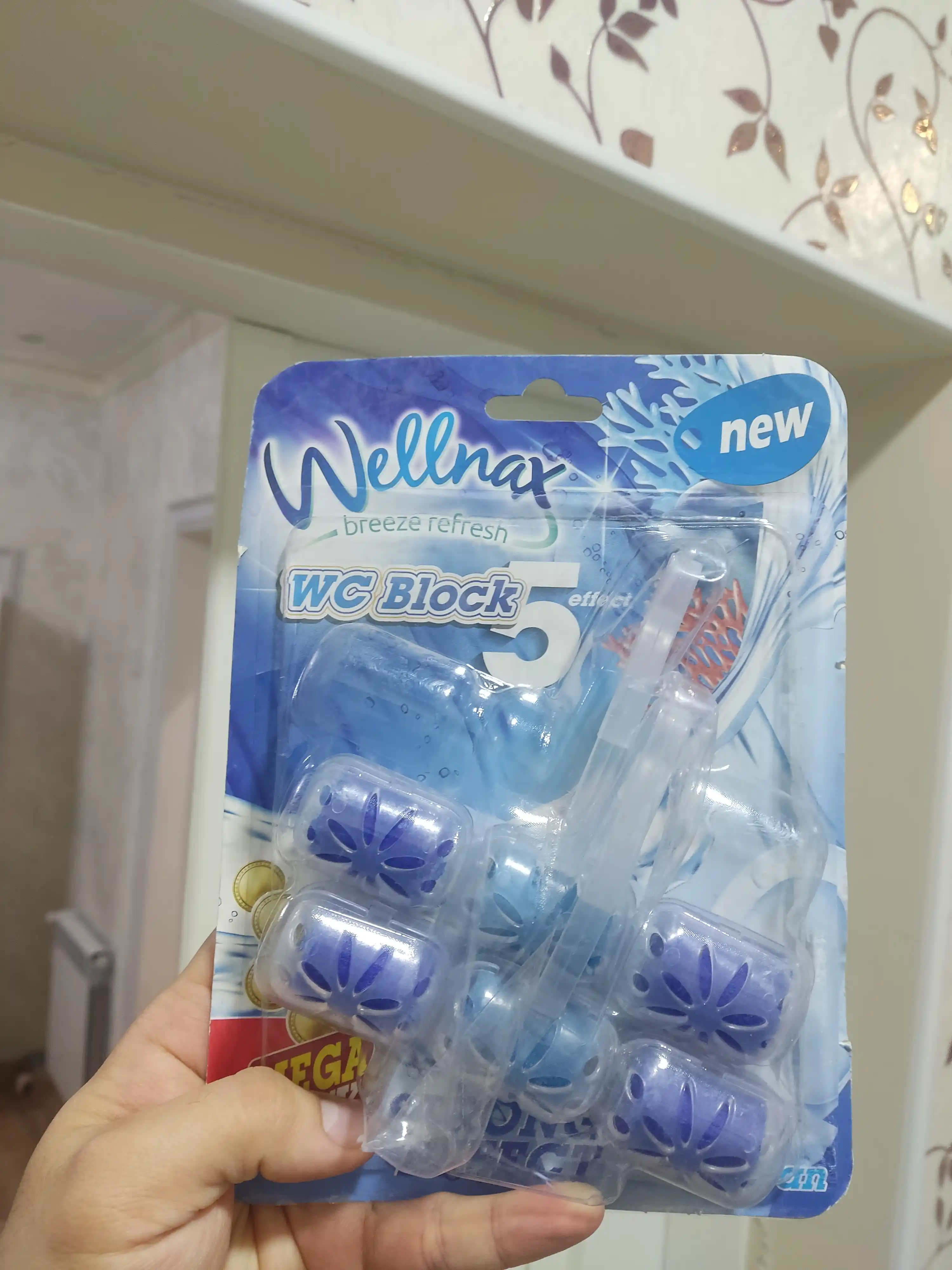 Блок ободок для туалета Wellnax 3 Mega, oкеан, 3 * 57 г