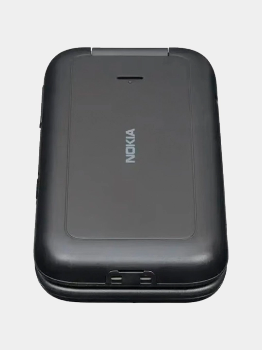 Nokia 2660 Flip tugmachali telefon, ikkita SIM-karta, Qora rang zaryadlash stantsiyasi bor
