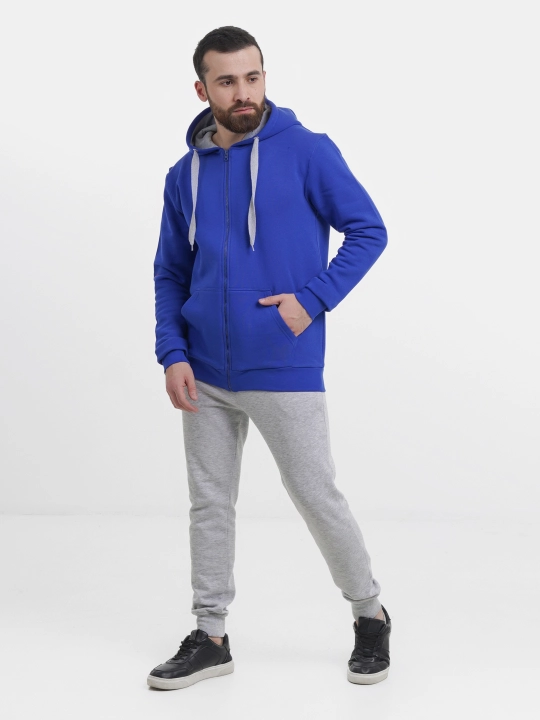 Зип толстовка с капюшоном, унисекс, из хлопка XS-3XL