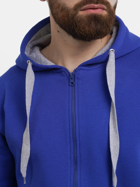 Зип толстовка с капюшоном, унисекс, из хлопка XS-3XL
