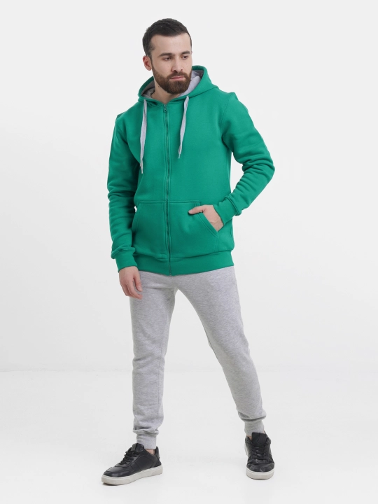 Зип толстовка с капюшоном, унисекс, из хлопка XS-3XL