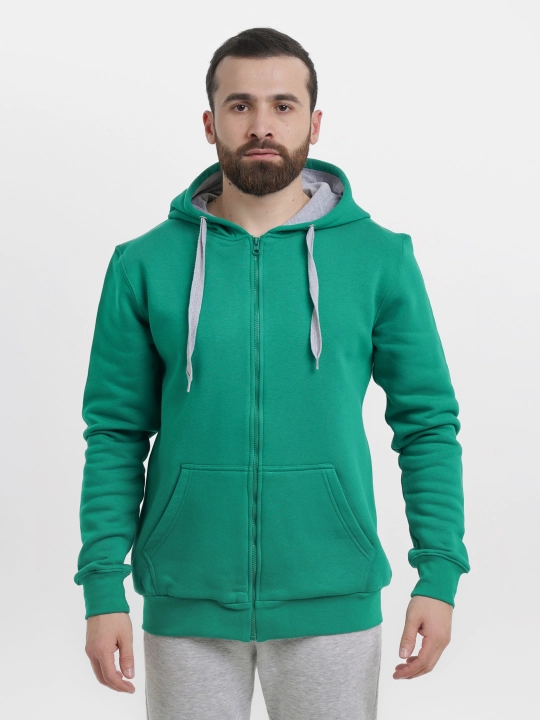 Зип толстовка с капюшоном, унисекс, из хлопка XS-3XL