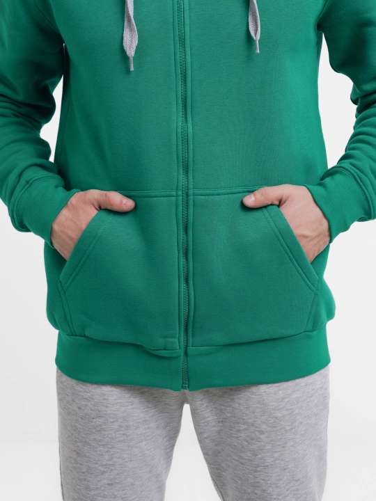 Зип толстовка с капюшоном, унисекс, из хлопка XS-3XL