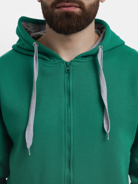 Зип толстовка с капюшоном, унисекс, из хлопка XS-3XL