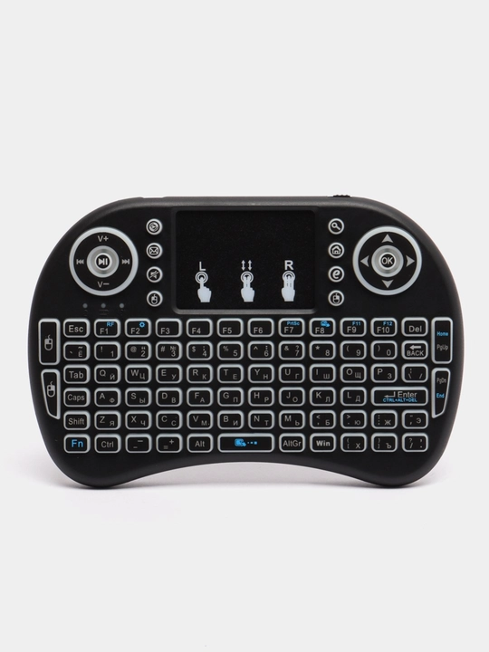 Клавиатура мини i8 Mini Keyboard, с подсветкой, беспроводная, с тачпадом для СмартТВ, ПК