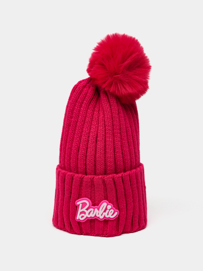 Шапка для девочки, с отворотом, двухслойная, зима, Barbie — ARBUZKD-С020110-РОЗОВ