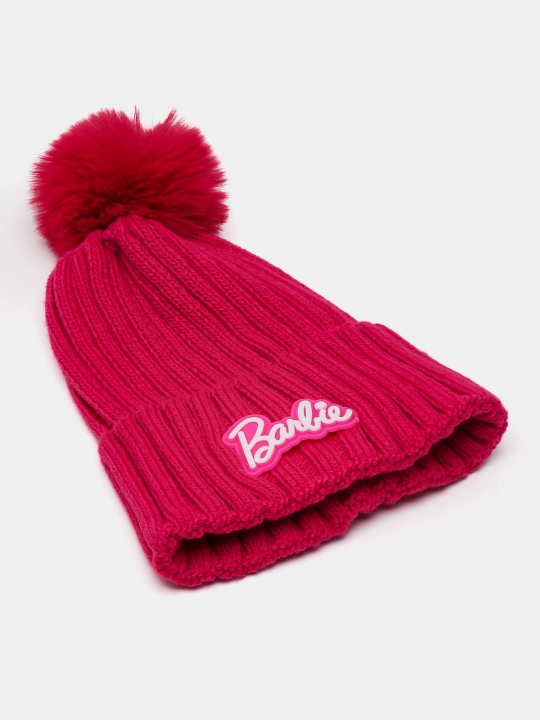 Шапка для девочки, с отворотом, двухслойная, зима, Barbie