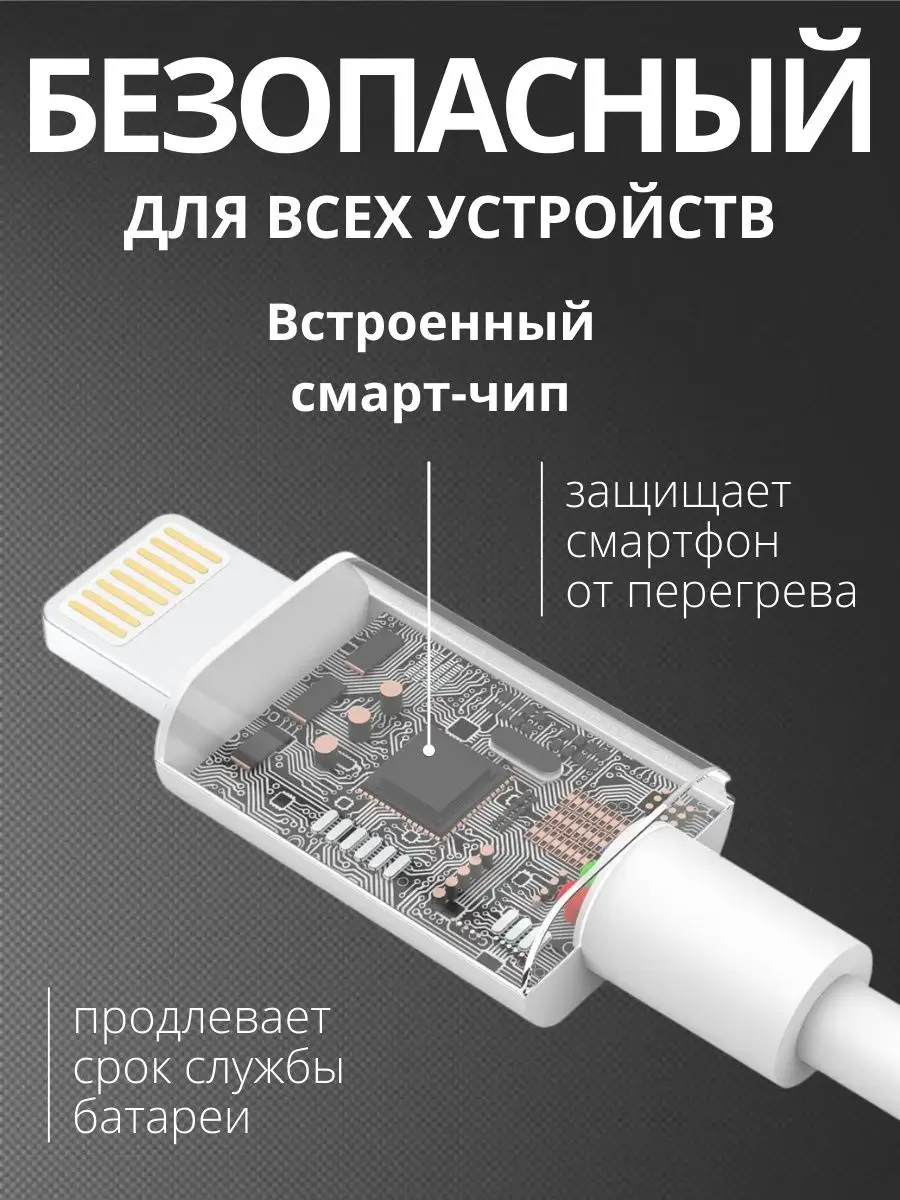 Кабель для зарядки iPhone с Type-C, Lightning, быстрой зарядки, 1 м купить  по низким ценам в интернет-магазине Uzum (869896)