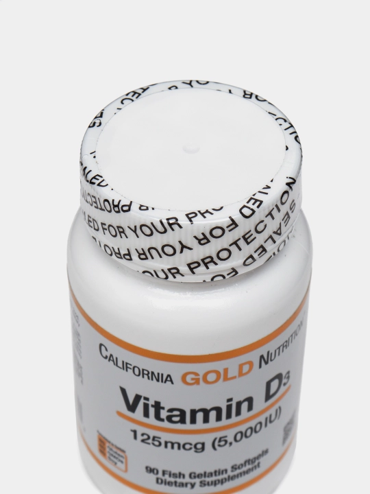 Витамин D3 Д3 California Gold Nutrition 125 мкг 5000 (IU) МЕ, 90 капсул
