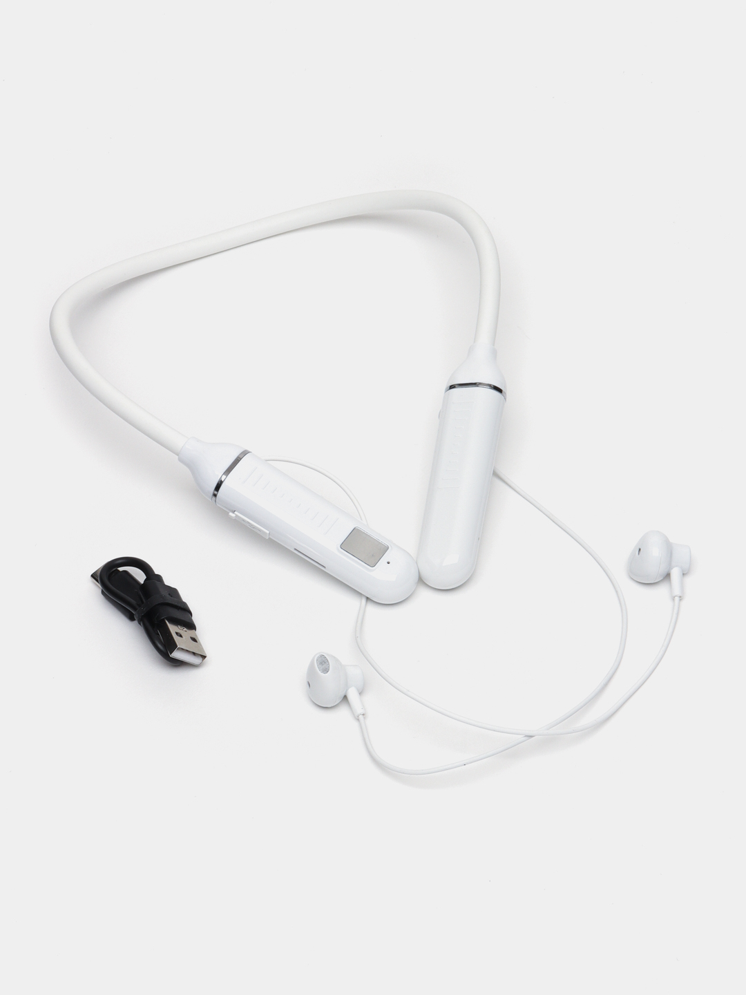 Simsiz bluetooth naushniklar 12D, quloqchin bo'yinbog'li, displeylini ...
