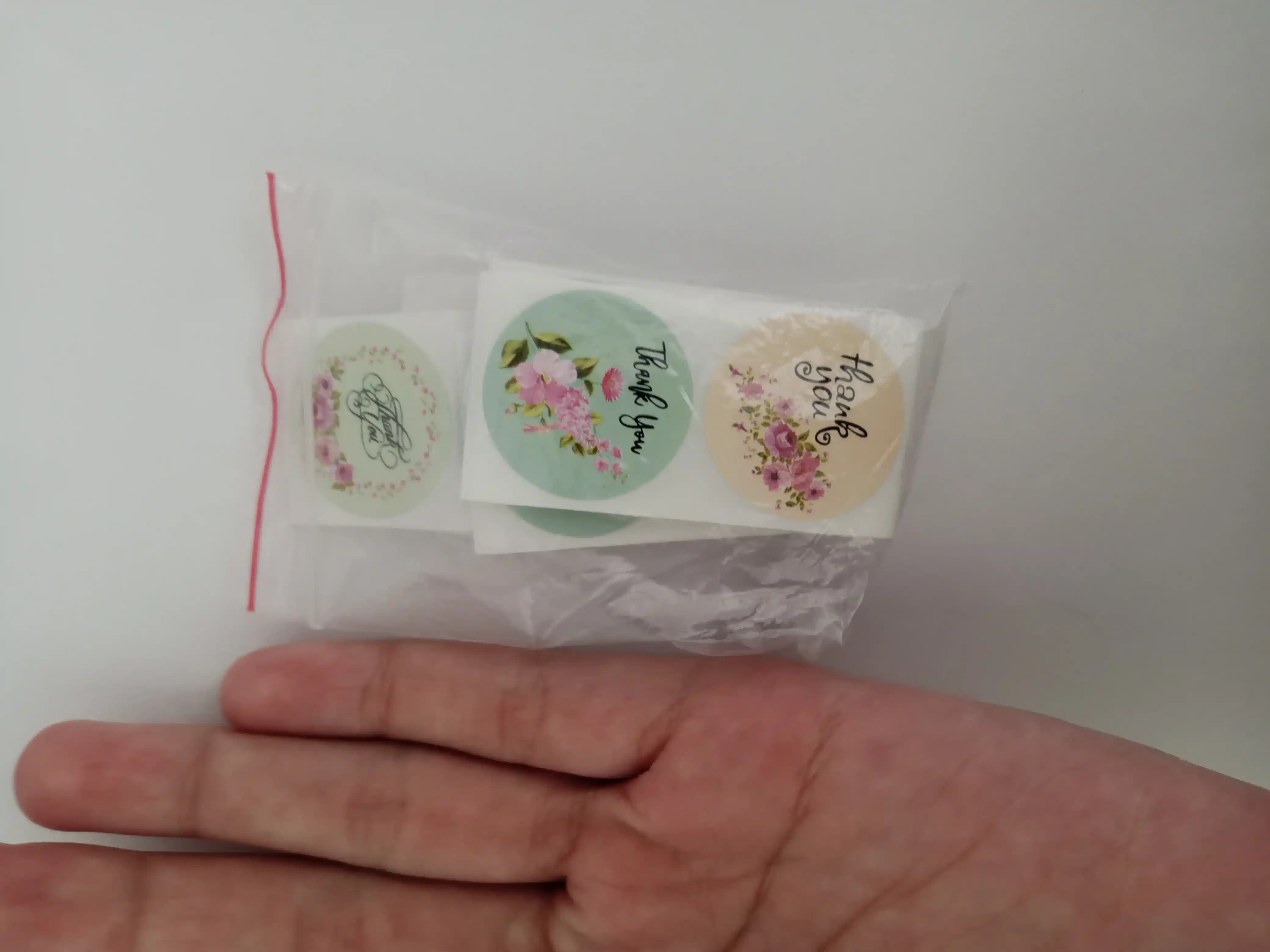 Стикеры наклейки со словами Thank You, с цветами, 8 разных дизайнов